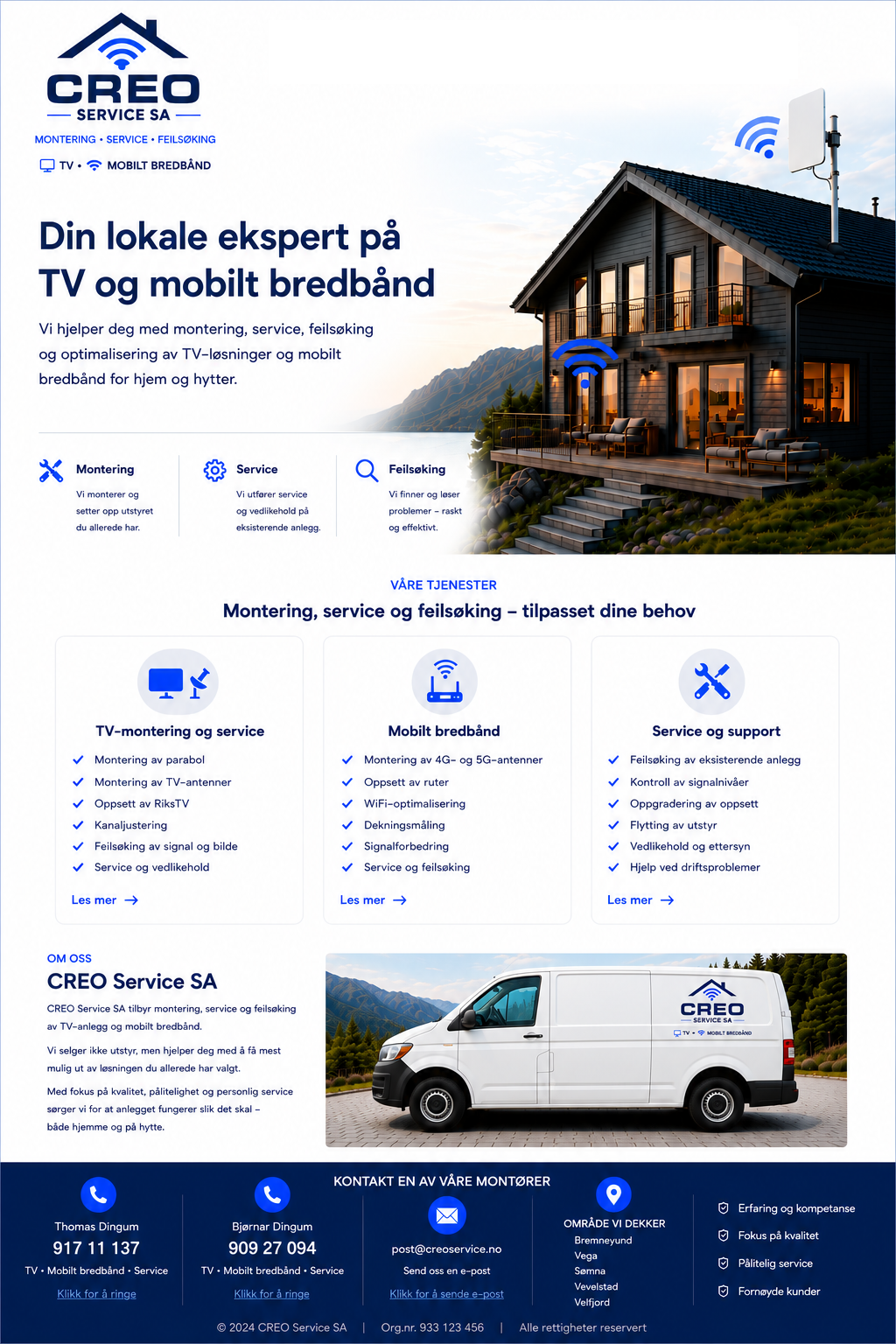 CREO Service SA nettside